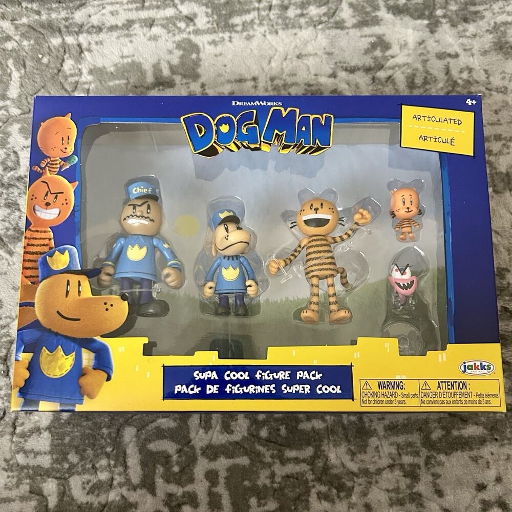 Dog Man SUPA COOL FIGURE 5 PACK Lil Petey Chief Flippy 2025